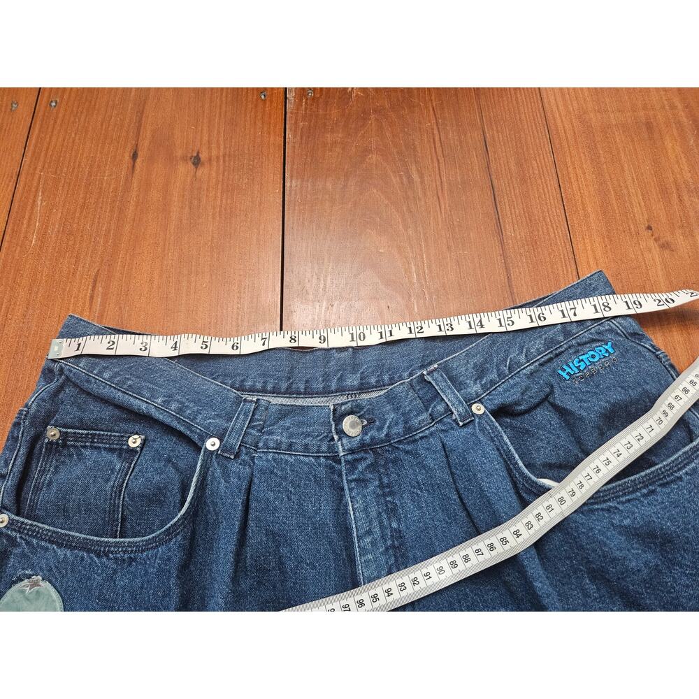 History Iceberg IT 42 US 37 Ombre Dip Dye Wide Leg Jeans Mens Made In Italy - Picture 9 of 14